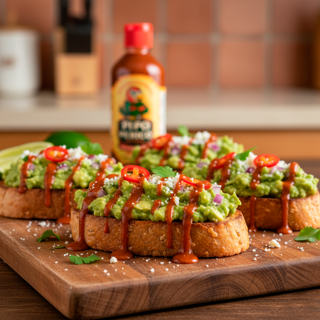 Spicy Guacamole Toasts