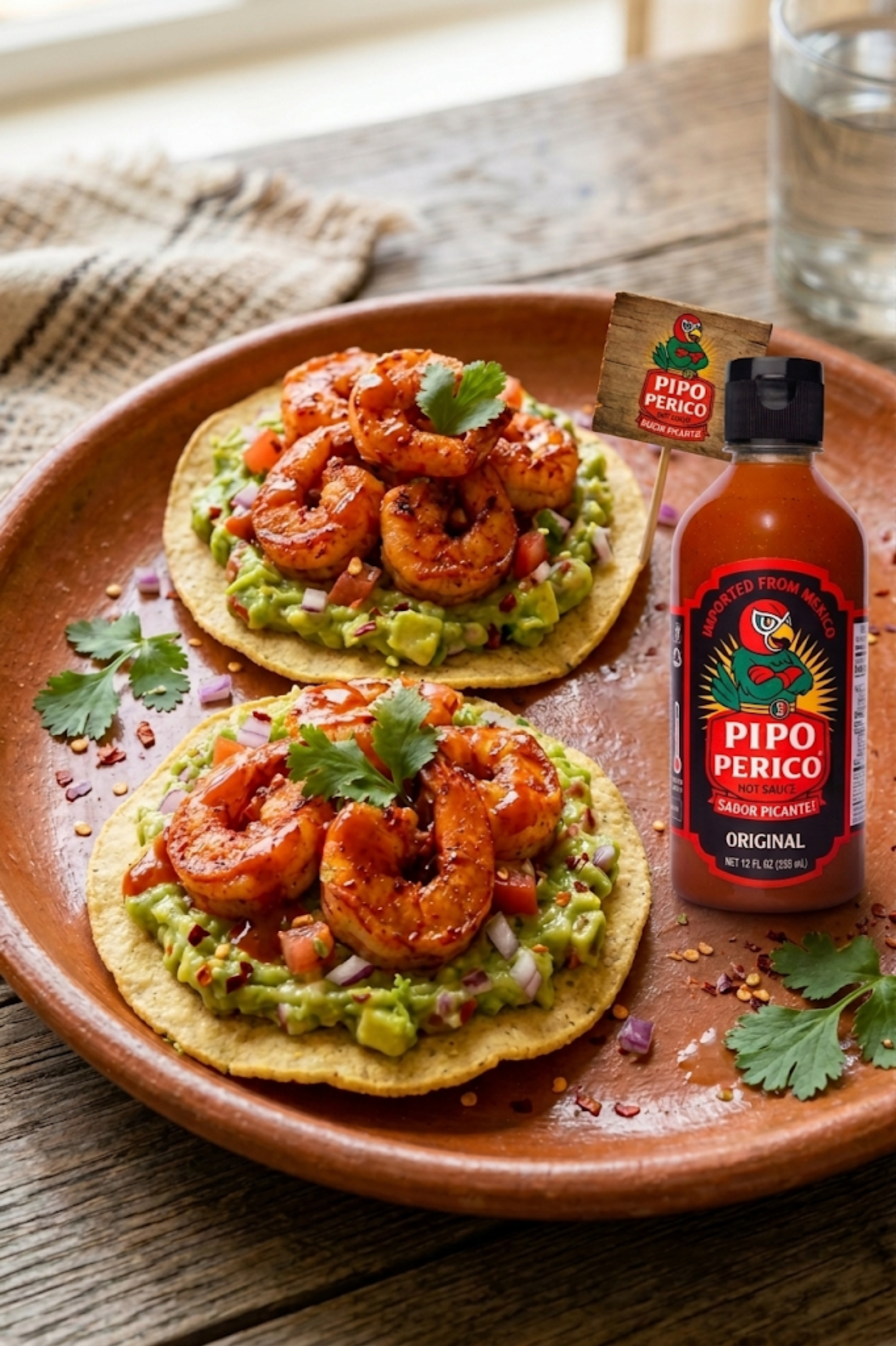 Extra Spicy Shrimp Tostadas
