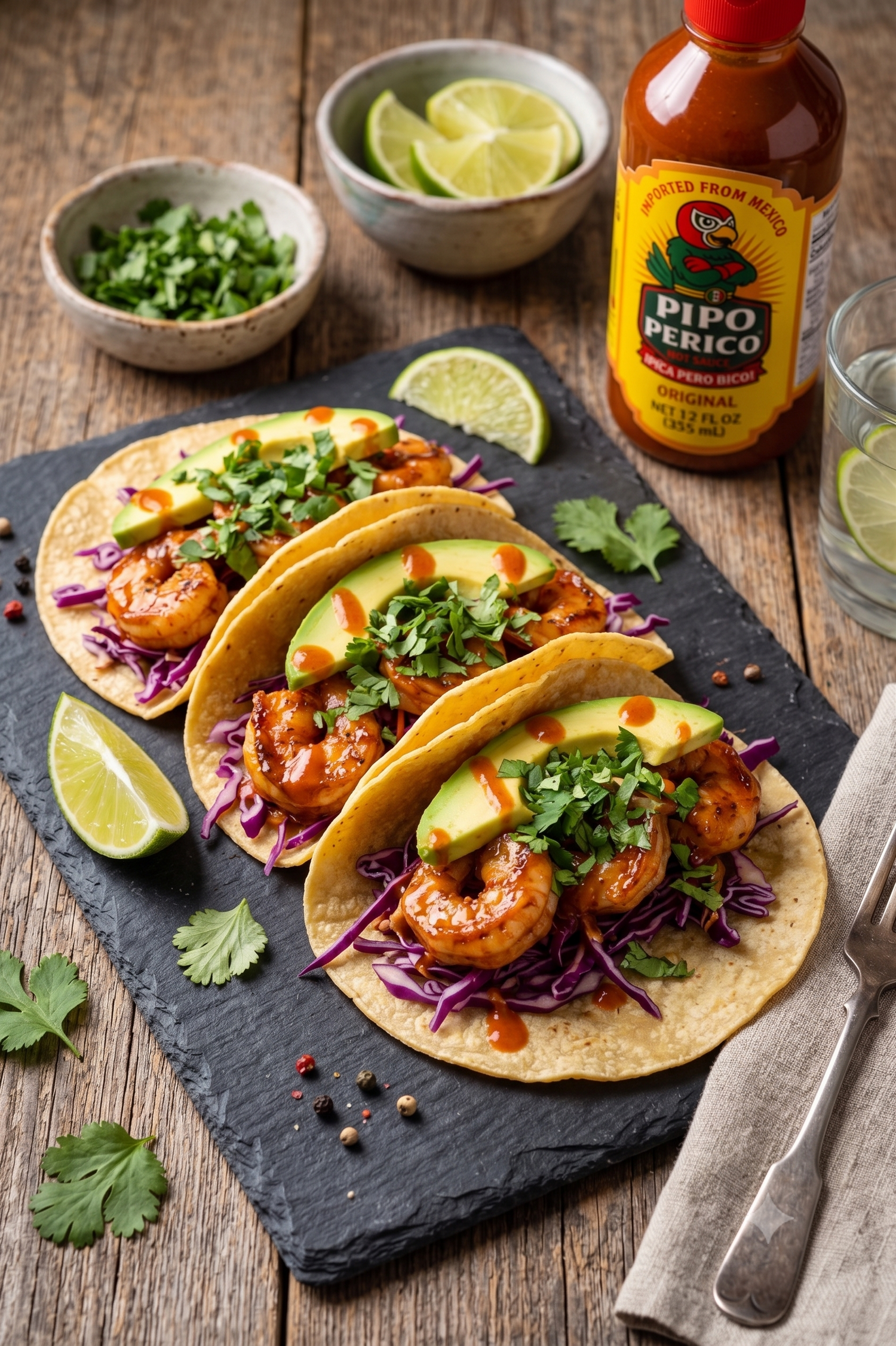 Shrimp Tacos with Pipo Perico Original Flavor