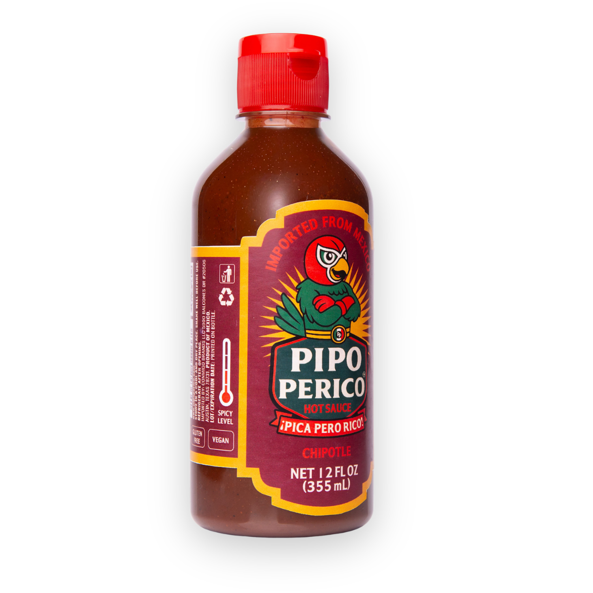Paquete de Muestras, Salsa Picante Pipo Perico: Original, Extra Picante y Chipotle 12 FL OZ (355 mL) cada una