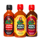 Paquete de Muestras, Salsa Picante Pipo Perico: Original, Extra Picante y Chipotle 12 FL OZ (355 mL) cada una