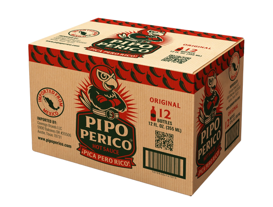 Case of 12 Bottles Pipo Perico Hot Sauces 12 fl oz (355ml)