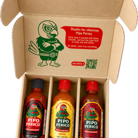 Sampler Pack, Pipo Perico Hot Sauce: Original, Extra Spicy & Chipotle 12 FL OZ (355 mL) each