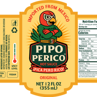 Paquete de Muestras, Salsa Picante Pipo Perico: Original, Extra Picante y Chipotle 12 FL OZ (355 mL) cada una