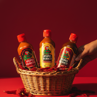 Paquete de Muestras, Salsa Picante Pipo Perico: Original, Extra Picante y Chipotle 12 FL OZ (355 mL) cada una