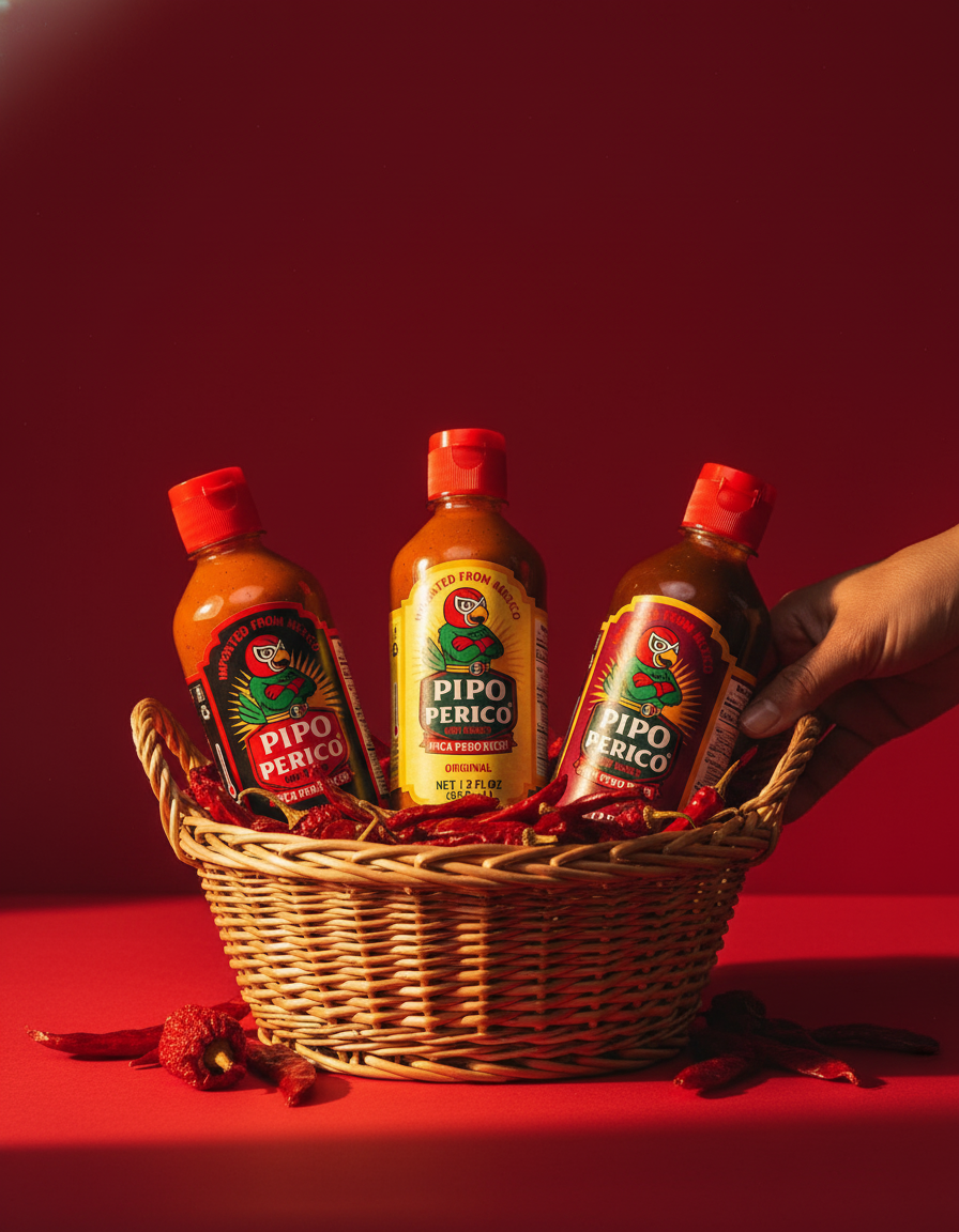 Paquete de Muestras, Salsa Picante Pipo Perico: Original, Extra Picante y Chipotle 12 FL OZ (355 mL) cada una