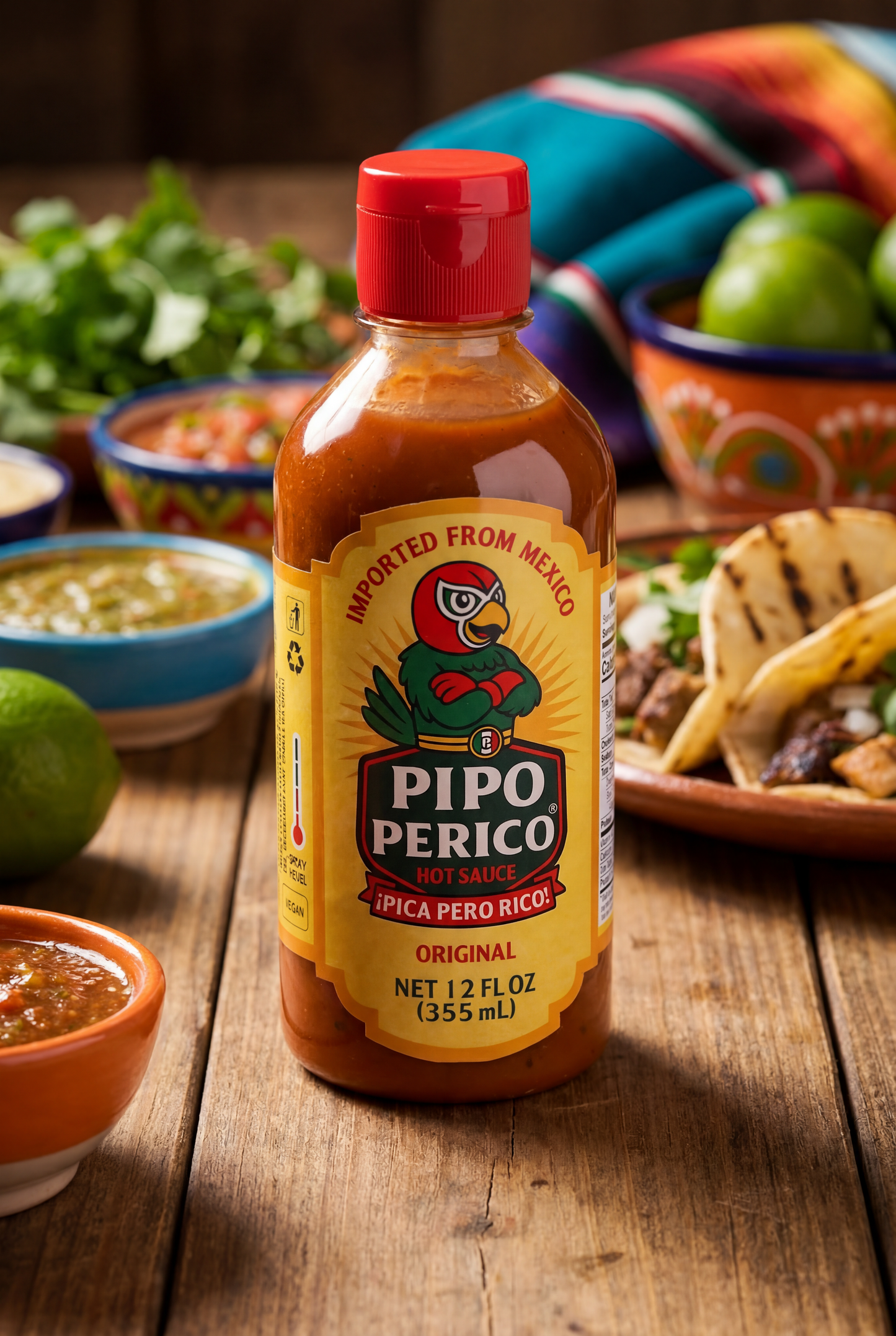 Salsa Picante Pipo Perico Sabor Original, 12 FL OZ (355mL)