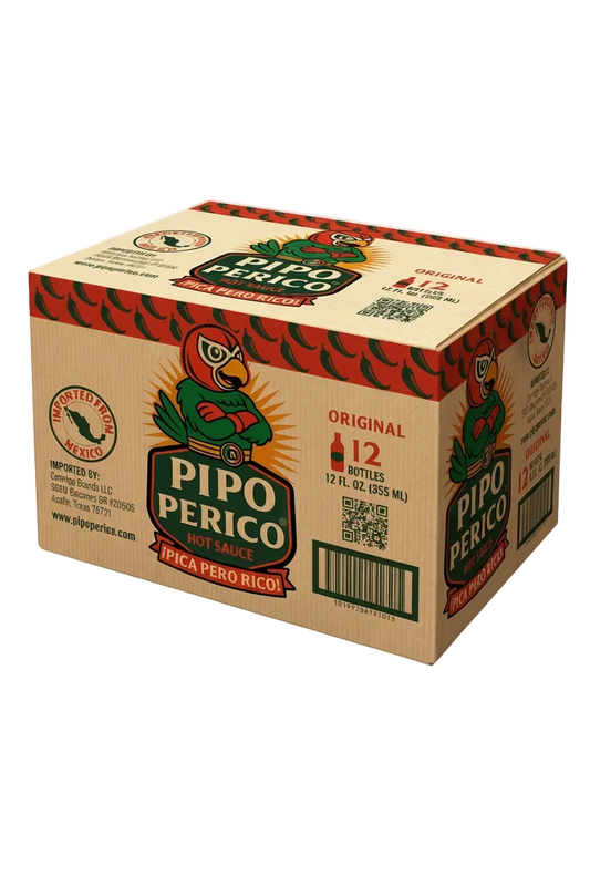 Case of 12 Bottles – Pipo Perico Original Hot Sauce – 12 FL OZ (355 mL)