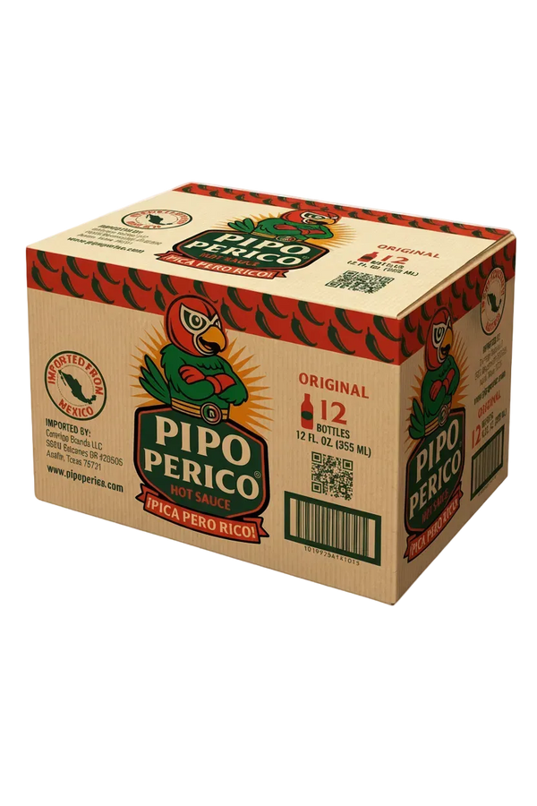 Case of 12 Bottles – Pipo Perico Original Hot Sauce – 12 FL OZ (355 mL)