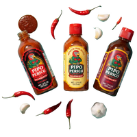 Sampler Pack, Pipo Perico Hot Sauce: Original, Extra Spicy & Chipotle 12 FL OZ (355 mL) each
