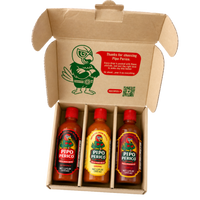 Paquete de Muestras, Salsa Picante Pipo Perico: Original, Extra Picante y Chipotle 12 FL OZ (355 mL) cada una