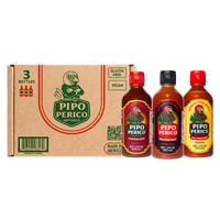 Sampler Pack, Pipo Perico Hot Sauce: Original, Extra Spicy & Chipotle 12 FL OZ (355 mL) each