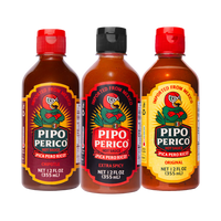 Sampler Pack, Pipo Perico Hot Sauce: Original, Extra Spicy & Chipotle 12 FL OZ (355 mL) each