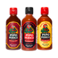 Sampler Pack, Pipo Perico Hot Sauce: Original, Extra Spicy & Chipotle 12 FL OZ (355 mL) each