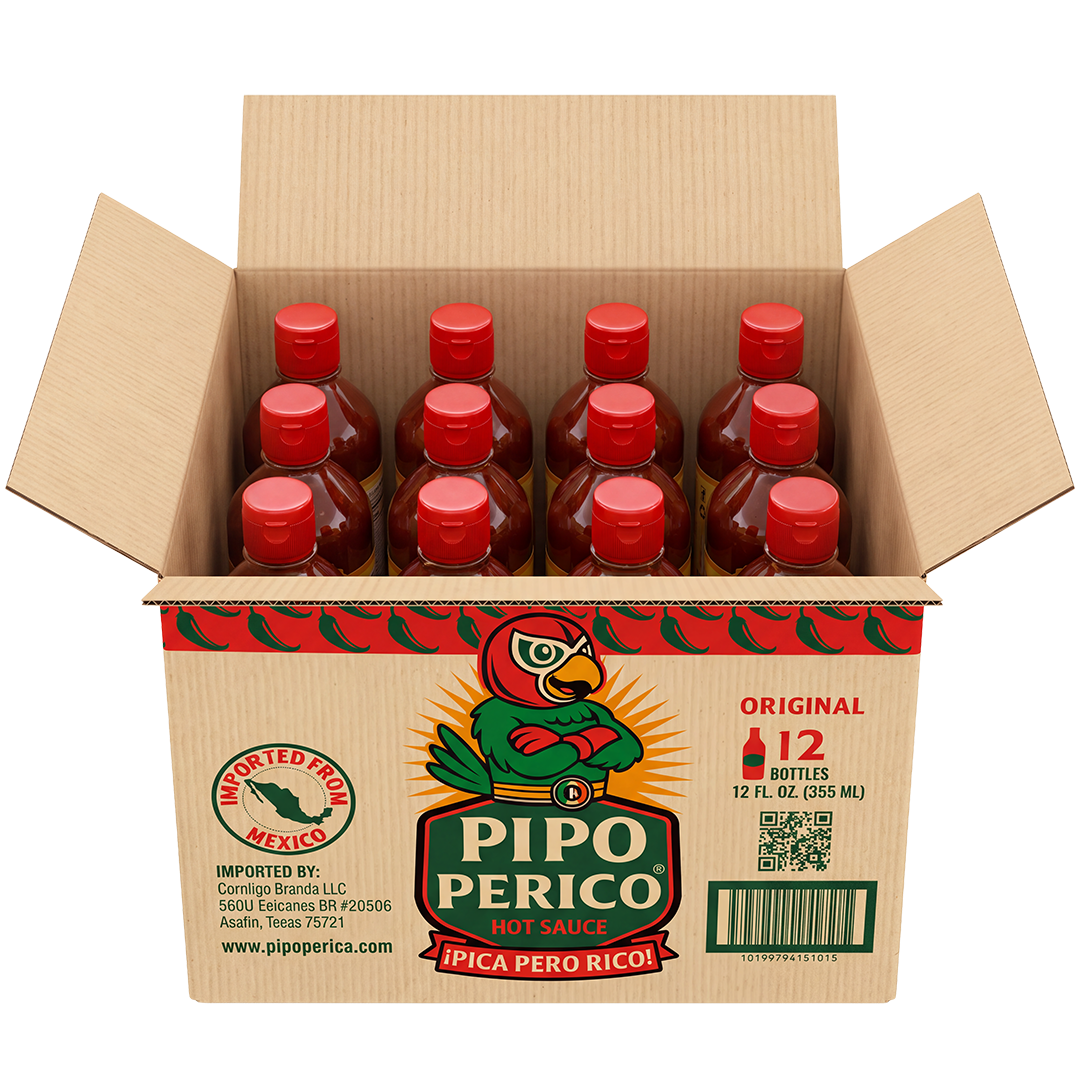 Case of 12 Bottles – Pipo Perico Original Hot Sauce – 12 FL OZ (355 mL)
