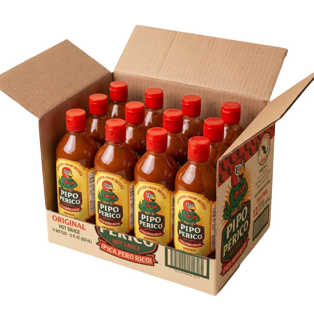 Case of 12 Bottles – Pipo Perico Original Hot Sauce – 12 FL OZ (355 mL)